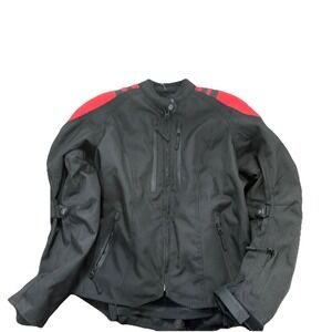 Viking Cycle Womens Motorcycle Jacket Medium  Red Black Liner Armor